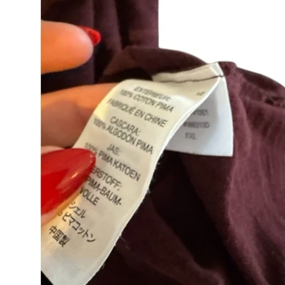 Vuori Long Sleeve Rise Tee Ruby Sz XXL Athleisure Athletic Casual Maroon - Picture 10 of 14